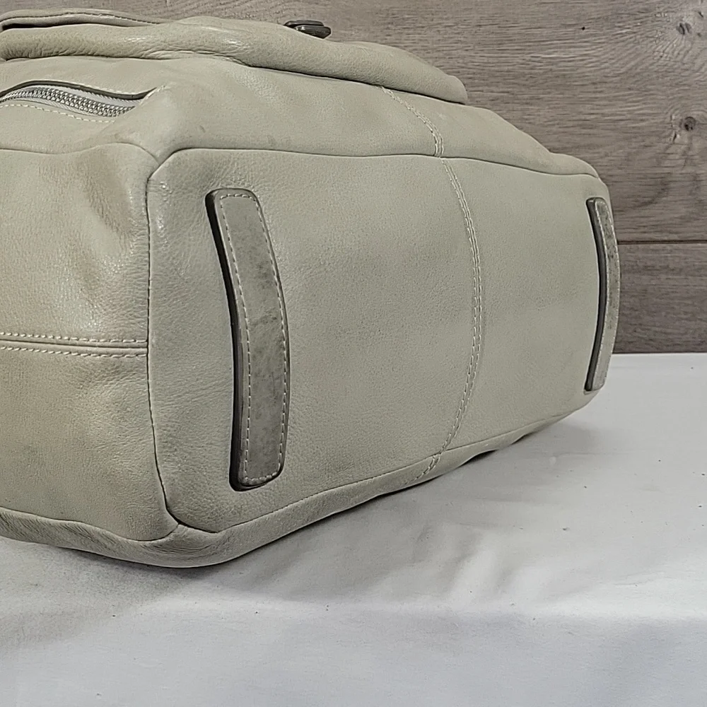Large Banana Republic Gray Leather Tote Shoulder Bag